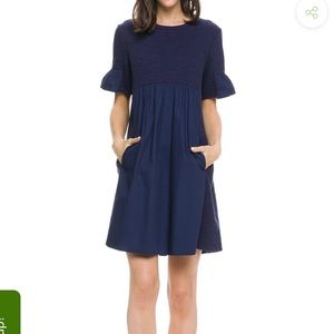 Navy Poplin Dress